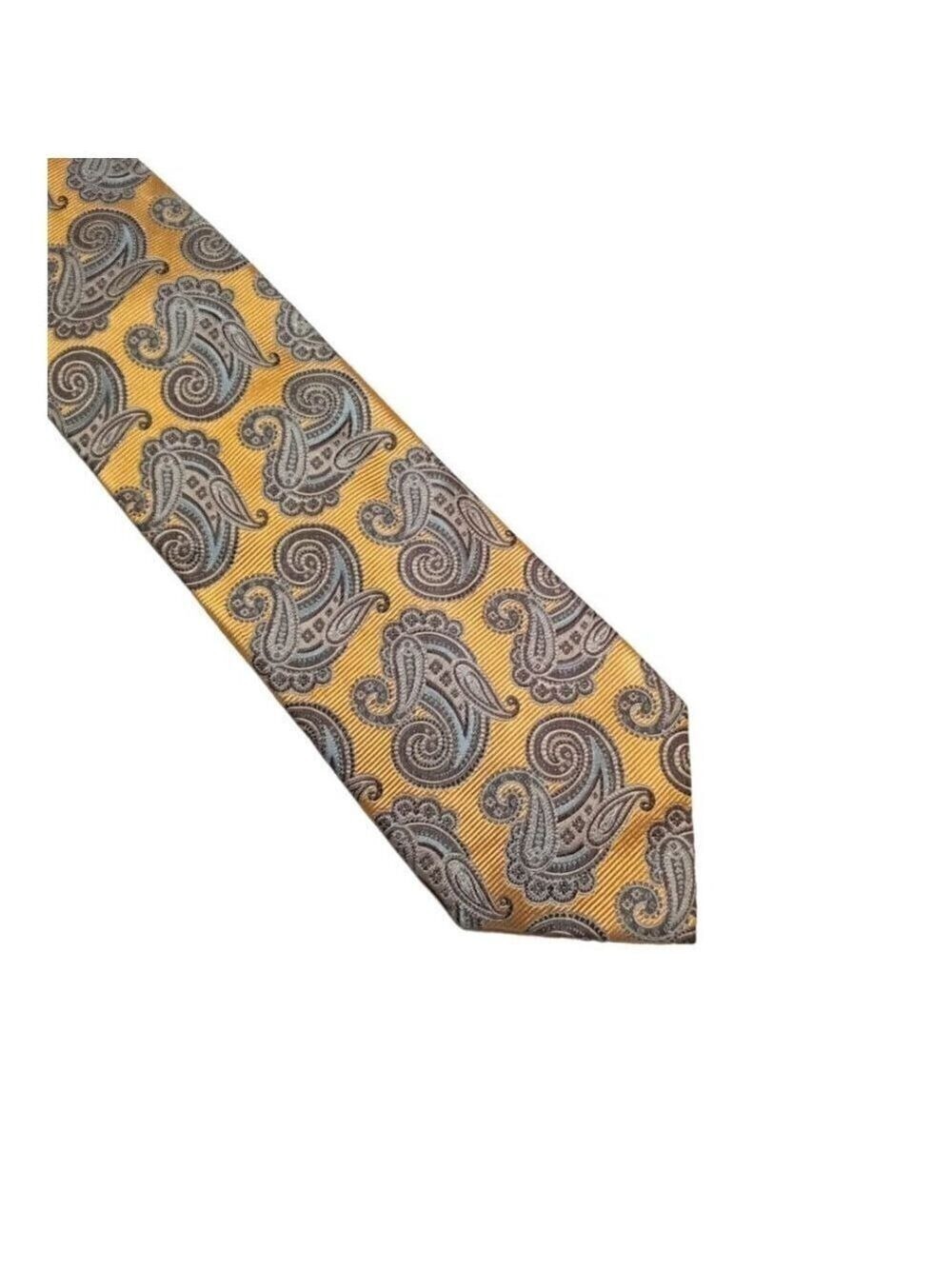Jos. A. Banks Yellow Paisley Executive Collection Silk Tie NWT